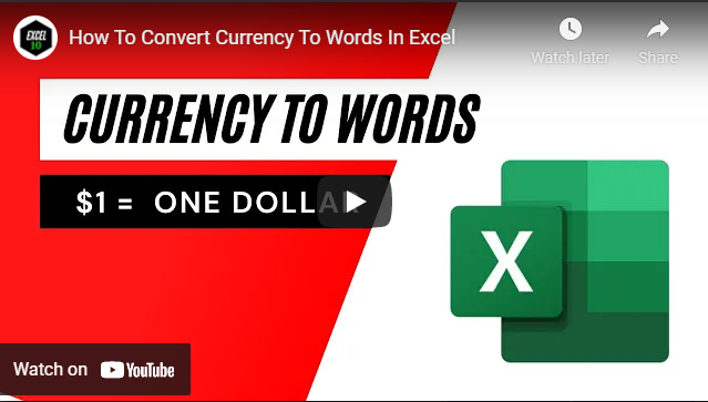 How to Convert Any Currency to Words in Excel